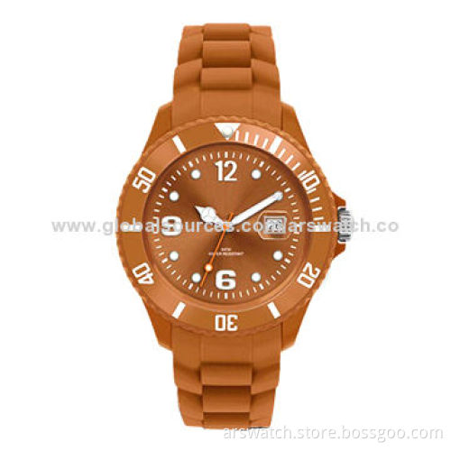 Plastic Watch with Silicone Strap, Japan Quartz Movement